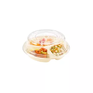 Couvercle transparent pour assiette 3 compartiments PC 265x68mm